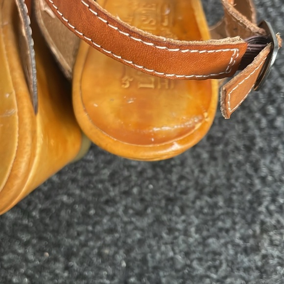 Spring Step L’Artiste couture floral hand painted Leather wedge sandals Size 38 - Picture 6 of 9